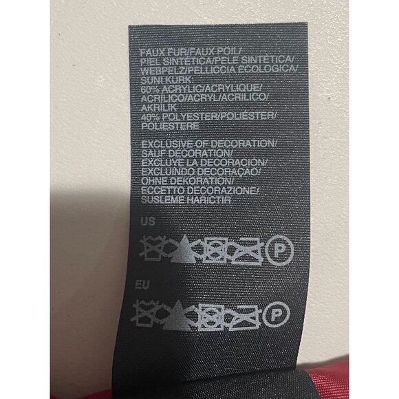 Tommy Hilfiger Red Faux Fur Hooded Jacket M - Picture 15 of 16